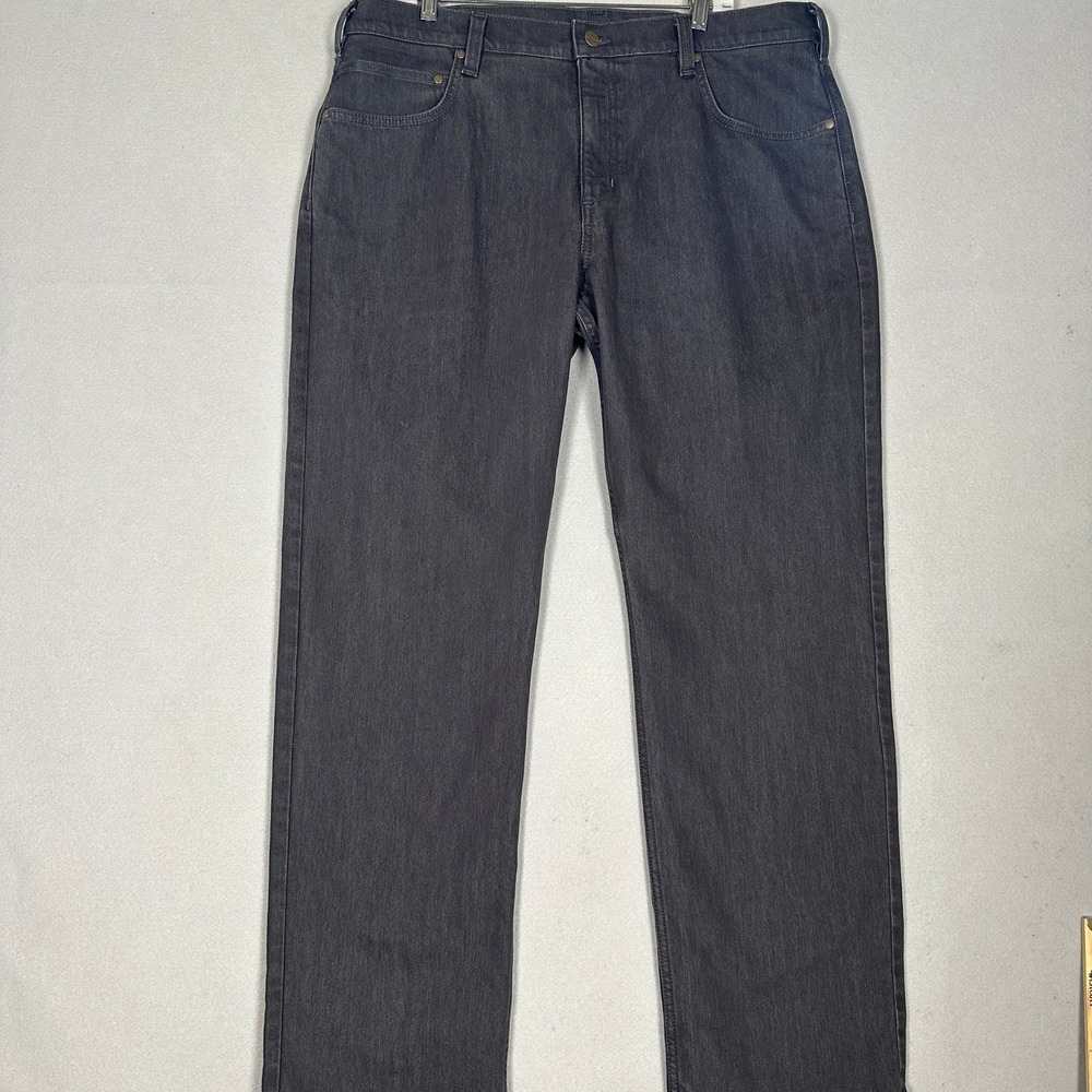 Carhartt Jeans Mens 38X32 Black Relaxed Fit Straight Leg Dark Wash Stretch Denim